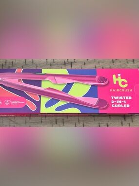 2-in-1 Twist Digital Hair Curler & Straightener  Styling Tool - Retail $130 pink